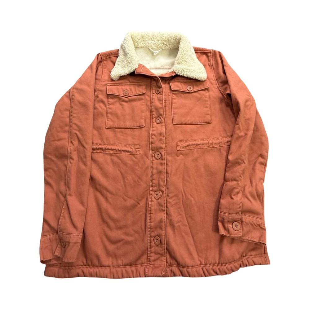 Hang Ten Utility Jacket Womens Medium Terracotta Sherpa Collar Workwear